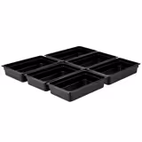 (6 Stück) Polycarbonat-Behälter GN 1/1 - Schwarz - Höhe: 100mm