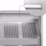 Mennyezeti elszívóernyő - 3000 mm - motor nélkül, külső ventilátorhoz - labirintus zsírfogó szűrővel - LED világítással - 3000x2200x450 mm