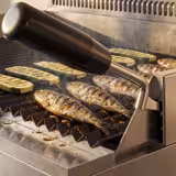 Gas lavasteengrill - 14kW - 800mm - 0,8x0,7m - 700mm diep - 2 grillroosters - Tafelmodel - RVS