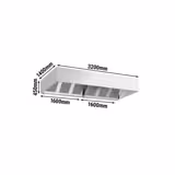 Kutu Tipi Davlumbaz - 3200mm - Alevsavar Filtreli - Aydınlatmalı