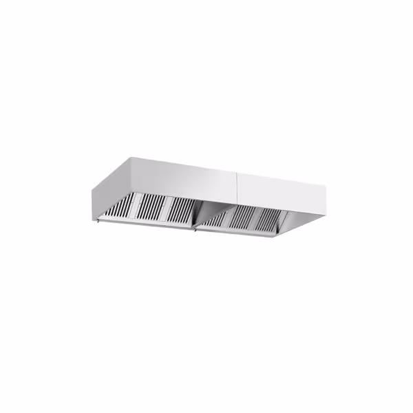 Commercial Wall-Mounted Extractor Hood - 3200mm - with Baffle Filters & Lighting