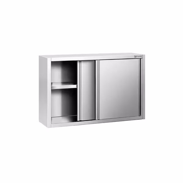 Nerezová nástěnná skříňka PREMIUM - 1200x400 mm - s posuvnými dveřmi - výška 800 mm