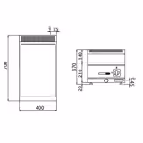 Elektro Bain-Marie - 1,2 kW - 1x GN 1/3 & GN 1x 1/2 - inkl. Unterbau mit 1 Tür