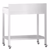 PREMIUM stainless steel workbench - 600x600mm - with base shelf, upstand & castors