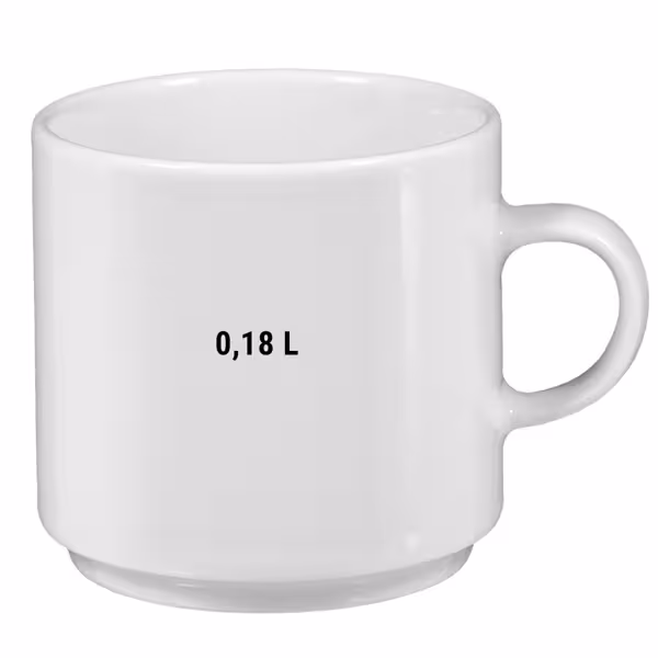 (6 stuks) SELTMANN WEIDEN | Koffiekopje - 0,18 liter - Wit/Uni