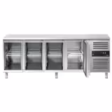 Tavolo refrigerato ECO - 2230x700mm - Ventilata - 553 L - con 4 porte in vetro
