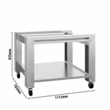 Supporto per forno pizza - 1112x783x835mm - acciaio inox | con ruote | 1 ripiano - pizzeria/pasticceria - compatibile con POP434ED