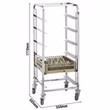 Edelstahl Geschirrkorbwagen - für 6 Körbe Korbmaße: 500x500 & 400x500mm