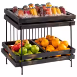 Stand bufet - negru - GN 1/1 și GN 1/2 - Înălțime: 480 mm - compatibil cu Superbox