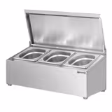 Commercial Condiment Holder - 3x GN 1/6 - 100mm Deep - with Lids