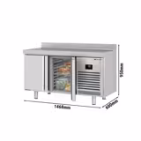 Koelwerkbank PREMIUM PLUS - 1468x600mm - met 2 deuren & met achterwand