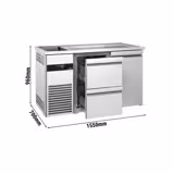 Flessenkoeler PREMIUM - 1550x700mm - 1 deur & 2 laden