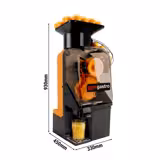 Storcător automat de portocale Profesional - 550 W - cu productivitate 15 portocale/min, diametru portocale 65-80 mm, capacitate coș 8 kg & contor fructe - aluminiu & oțel inoxidabil