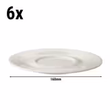 (6 pcs) LUX - Cappuccino saucers - Ø160mm - Ivory