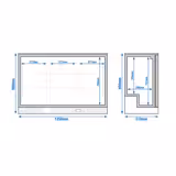 Masă frigorifică băuturi - 1.350 mm - 330 litri - cu 3 uși din sticlă - inox