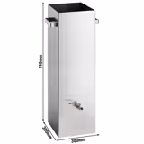 Tank voor het reinigen - 300x300x(H)990mm - RVS - voor hähnchengrillspiezen