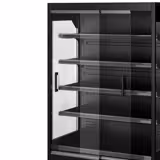 Supermarkt-Wandkoelmeubel - 1320mm - 595 liter - met 2 glazen schuifdeuren & 4 schappen - zwart