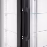 Commercial cake display fridge - 340L - 650mm - Double glazing - square - with 5 adjustable glass shelves - 1 rear glass door - Black