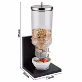 BRIDGE Buffet Cereal Dispenser – 4.5 Litre Single - Dark Brown Wood Stand