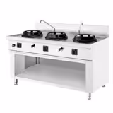 Wokspis gas - 45 kW - 3 brännare - med vatten - inkl. 2 vattenkranar