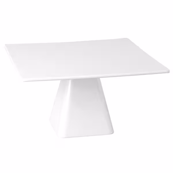 Taartstandaard - CASUAL - Melamine - 310x310mm - vierkant - hoogte: 160mm - wit