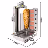 Gas Doner Kebab Robot – Bottom motor - 5 burners - 120 kg max - Natural gas 13.30 kW