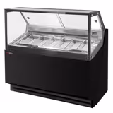 Vetrina Gelato THEO - 1300mm - Refrigerazione ventilata - per 6x Vasca da gelato da 5 Litri - Nero