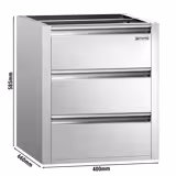 Schubladenblock mit 3 Schubladen PREMIUM - Unterbaumodul 400x660mm