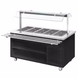 Buffetwagen koud DANZIG - 1900mm - voor 5x GN 1/1 - met dienbladslide - zwart