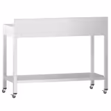 Edelstahl Arbeitstisch PREMIUM - 1000x800mm - mit Grundboden, Aufkantung & Rollen