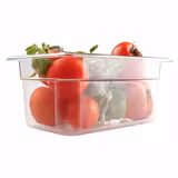 (6 pièces) Bac GN en polycarbonate 1/4 - transparent - Hauteur : 150 mm