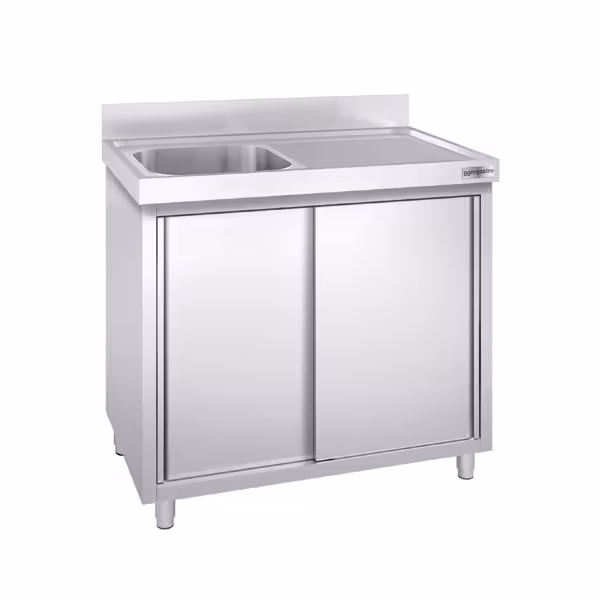 Mueble fregadero de acero Inox. PREMIUM - 1,0 m - 1 fregaderoa la izquierda A 40 x P 40 x A 25 cm 