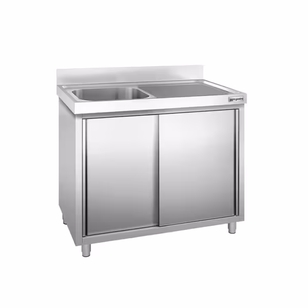 Commercial Sink Cabinet PREMIUM - 1000x600mm - with 1 bowl left-hand