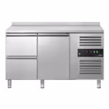 Tavolo refrigerato ECO - 1360x700mm - Ventilata - 282 L - con 1 porta battenti - con 2 cassetti - Alzatina
