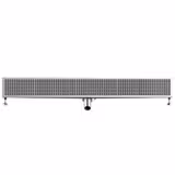 Edelstahl Bodenablauf - 1850x300mm - flache Ausführung & seitlicher Ablauf - Ø 70mm