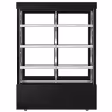 Kakdisk/Kyldisk  MADRID - 1500mm - dubbelglas - med LED-belysning, 3 hyllplan - svart matt