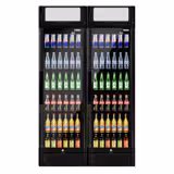 (2 pièces) Vitrine réfrigérée à boissons - 690 litres - avec 2 portes vitrées et écran publicitaire