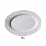 (6 stuks) CLASSICO - Bord/Dönerbord - ovaal - Lengte: 280mm - Wit