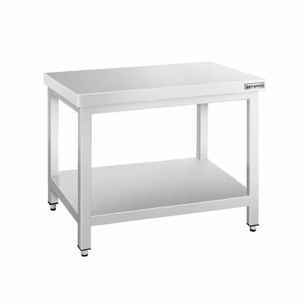 Roestvrijstalen onderbouwtafel 1200x700mm - met onderplank zonder achterwand