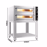 Commercial Electric Pizza Oven – 6+6 x 30 cm (Deep) – Manual – Incl. Stand