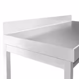 Edelstahl Arbeitstisch PREMIUM - 800x700mm - mit Grundboden & Aufkantung