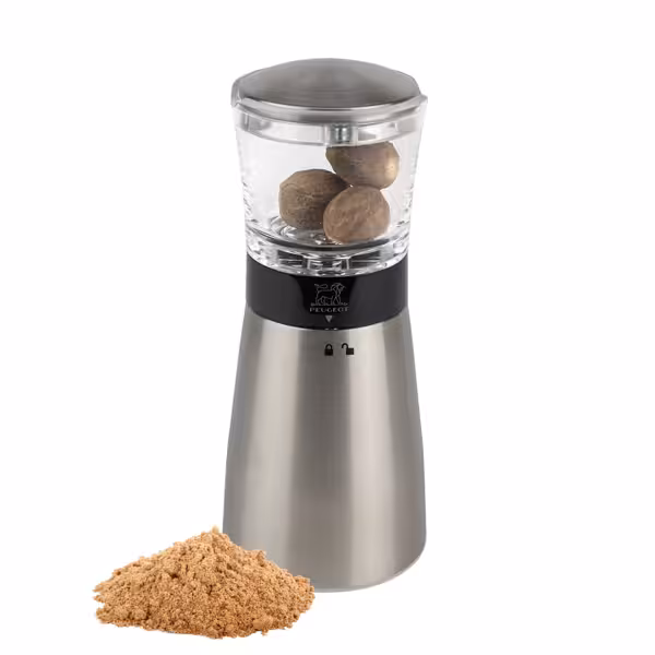 PEUGEOT | DAMAN - Macina noce moscata - Acciaio inox/acrilico - Altezza: 150 mm