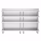 Tavolo in acciaio inox - 1800x400mm - con alzatina 100mm & 4 ripiani
