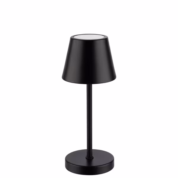 Lámpara de mesa LED - recargable - inalámbrica - MERLE MICRO - regulable en 3 niveles - IP54 - Ø 80mm - Negro