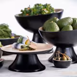 (6 pcs) Etagere / Buffet Stand - FRIDA - Melamine - Black - square - Height: 120mm - suitable for FRIDA bowls & trays