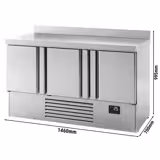 Chladicí stůl PREMIUM PLUS - 1460x700x995 mm - 335 l - s 3 dveřmi - zadní lem