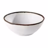 (6 stuks) Schaal - CROCKER - Melamine - 1,45L - rond - Ø210mm - stapelbaar - Wit/Bruin