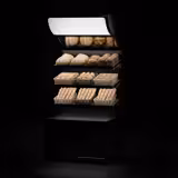 Commercial bread display rack MADRID - 900 mm - with 3 shelves - matt black