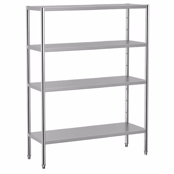Estante de aço inoxidável ECO 1,4 x 0,5 m - com 4 prateleiras (ajustável)