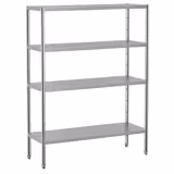 Rvs rek ECO - 1400x500mm - met 4 schappen (in hoogte verstelbaar)